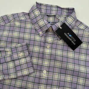 NWT Vineyard Vines On-The-Go Performance Brrr Shirt Men’s S Plaid Button Down